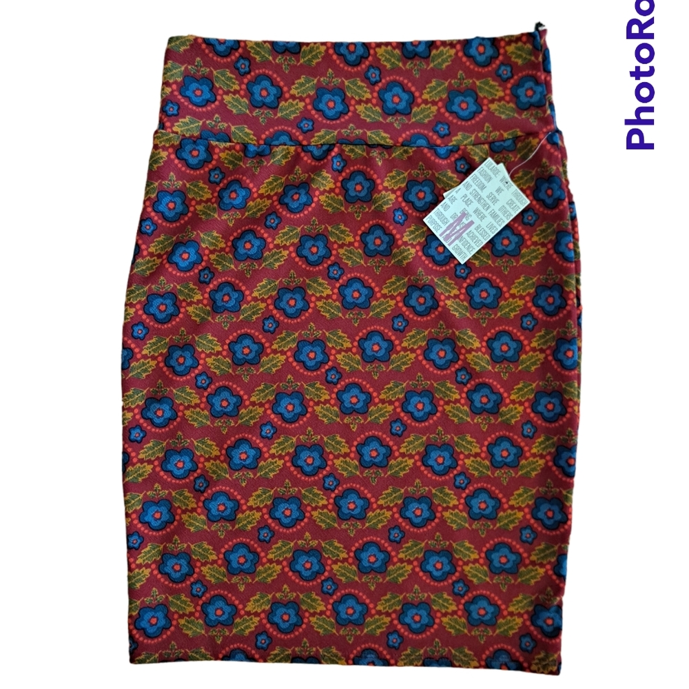Lularoe multicolored bright colorful Cassie pencil skirt